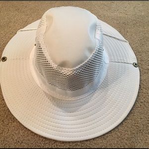 Adult Men’s white hat with mesh top